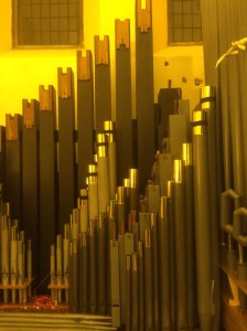 Some of the Great wooden flute pies and metal Open Diapason Pipes