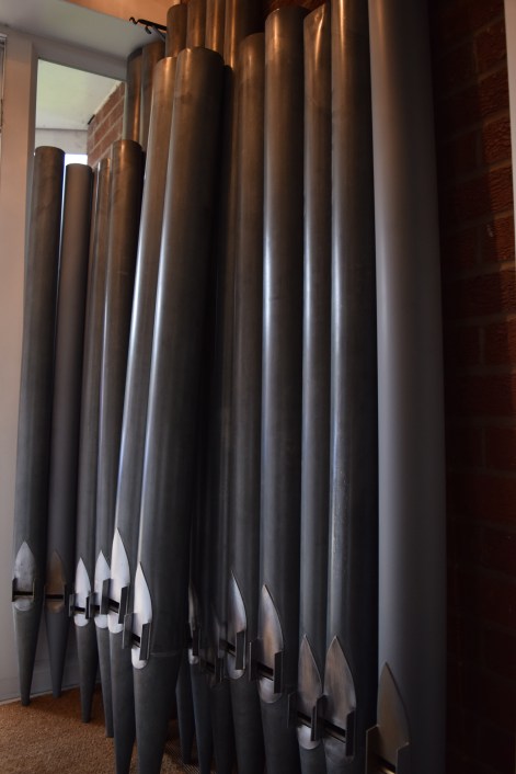 Display pipes at home stripped of paint, cleaned and awaiting painting and gilding