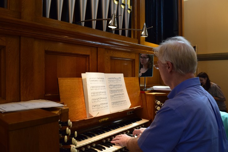 The Dubois Toccata getting an airing with Emily in the mirror and Gabby clearing up music after Mass.