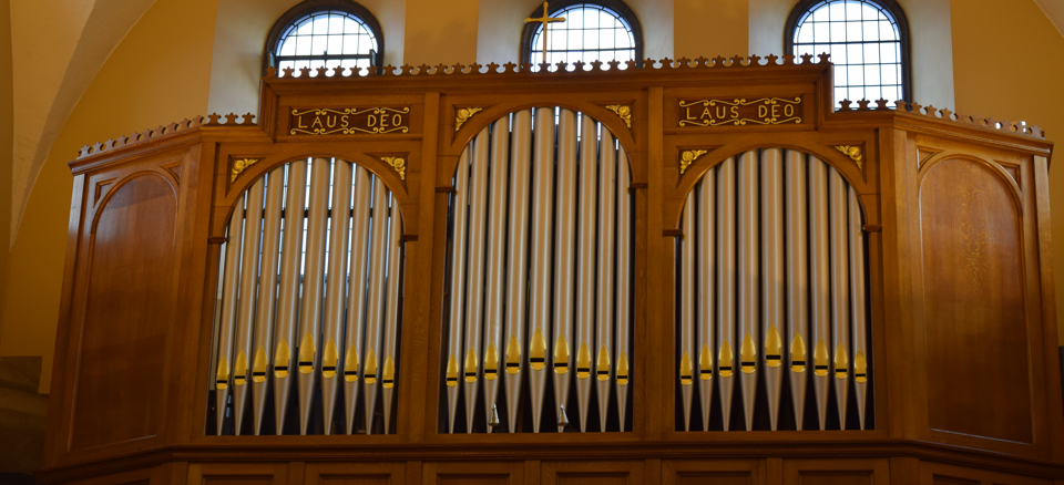 The refurbished casework and display pipes