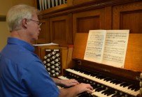 Organist playing